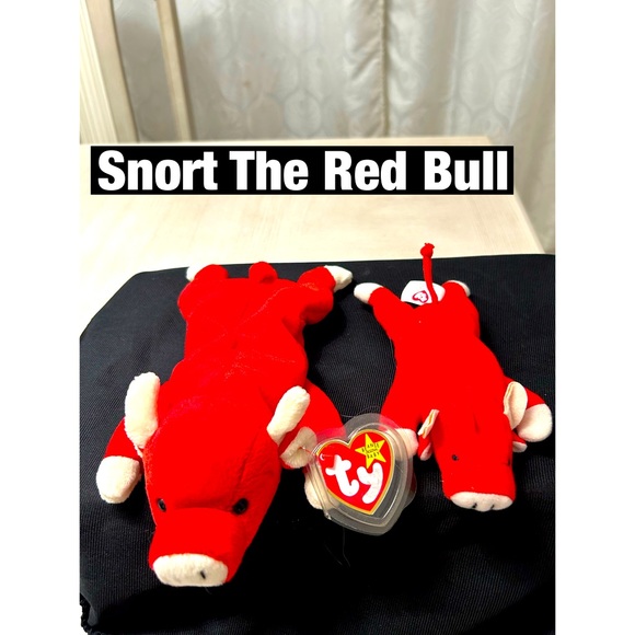 Snort the Red Bull Beanie Baby Duo. RARE‎ DUO 1993 - Picture 1 of 6
